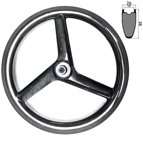 20Inch 451Carbon 3 Spoke Wheels BMX Folding Bike Wheelset Ceramic Peilin 36T Ratchet Hub Tubeless Ri