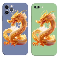 phone Case For iphone 6s 6 s 7 8 plus silicone cover Golden Dragon