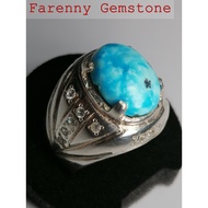 Natural Turquoise /Firus Iran S960 ring  (size 20) - Farenny Gemstone