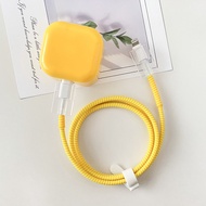 Yellow Color Case For IPhone Charger Protector Cover 40W Cartoon Charger Head Cover Line Spiral Wind