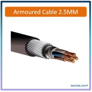 [Meter] Armoured Cable for Auto Gate / Underground Wire 2.5MM x 2 Core / 3 Core /4 Core / 5 Core / 7