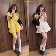 Women's Outfit Set Blouse With Shorts Short Skirt Babydoll Cute Flared Shape Free Size Korean 247Joo