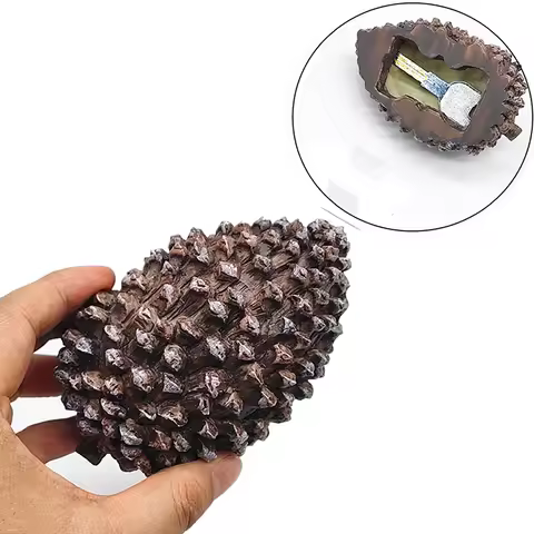 Outdoor Garden Key Safe Box Hidden Rock Hide Keys In Pine Cone Safety Storage Box For Home RV Key Sa