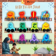 Mainan Kereta Api Jawi Huruf Abc Number Train Educational Jawi Alphabet Train Toy Kanak-Kanak Belaja