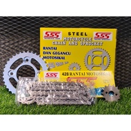 •YAMAHA•Original SSS 1 Set Sprocket (STEEL)  Rantai Dan Sprocket Y15ZR / LC135 / SRL115 / SRL110