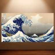 Perilla-ผลงานตัวแทนของญี่ปุ่น Ukiyo-E Master Hokusai Katsika"Surfing In Kanagawa"ศิลปะบนผนังคลื่นญี่