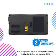 APC Easy UPS, 650VA, Floor/Wall Mount, 230V, 4x Universal outlets, AVR
