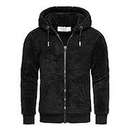 Amaci&amp;Sons 4076 Men's Teddy Sweat Jacket Plush Hoodie Pullover Zip Jacket