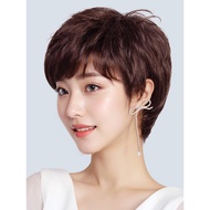 [Disyorkan] Rambut palsu penuh untuk wanita, rambut pendek, gaya ibu, untuk wanita pertengahan umur,
