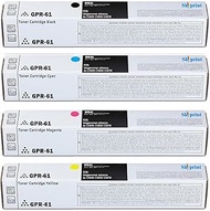 SkyPrint GPR61 GPR-61 High Yield Toner Cartridges Black Cyan Magenta Yellow Compatible with Canon GP