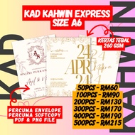 Kad Kahwin Express Vol. 6 | Kad Kahwin Murah | Kad Jemputan | Kad Tebal 260 gsm | Kad Saiz A6