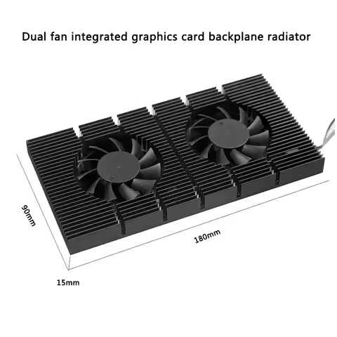 GPU Backplane Radiator for Nvidia RTX 3080 3090 Series Graphics Card, Aluminium Panel +2X PWM Fans,V