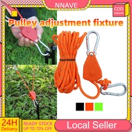 High Quality Tent Rope Adjuster Metal Pulley Buckle Adjuster Camping Tent Rope 4M Reflective Outdoor