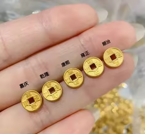 24K Pure Gold Coins 999 Yellow Gold Emperor Coin Bracelet Red Strap 999 coins 8mm