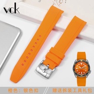 Suitable For Black And Green Water Ghost Silicone Watch Strap Longines Mido Citizen Waterproof Curve