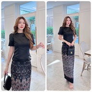 Sale! Mชุดสุดท้าย ชุดไทย เซทชุดผ้าไทย งานป้าย Love Lady ชุดไทยประยุกต์แฟชั่น ชุดไทยผู้หญิง ชุดดำไปงา