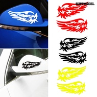 [SM]2Pcs Fashion Feather PET Self-Adhesive Rearview Mirror Car Sticker Decor Decals