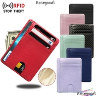 ROSEGOODS Leather Wallet Men Women Mini Purse Slim Credit Cards Wallet 8 Slot
