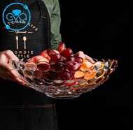 Tô Thuỷ Tinh Lớn Đựng Hoa Quả Pha Lê Chấm Bi Nổi Phong Cách Châu Âu Sang Trọng / Bát Tô Bi Lớn 331 M