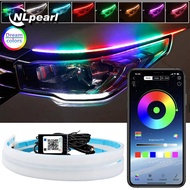 2 Pcs Start Scan Car led DRL Daytime Running Light Strip Waterproof Flexible Soft Tube Guide Headlig