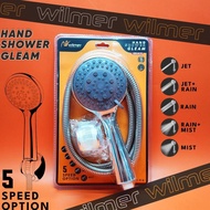 Wilmer Hand Shower Round Chrome 5 Speed Option 5 Mode Shower Handle/