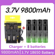 2023 New18650 Baery High Quty 9800mAh 3.7V 18650 Li-ion baeries Rechargeable Baery For Flashlight Torch  Charger