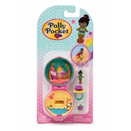 ️ Polly Pocket Collector Sand & Surf Ring and Case Heritage Micro Dolls Keepsake Compact Playset