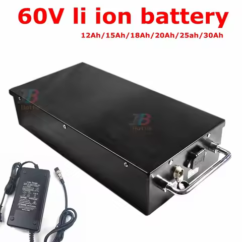 60V 20Ah 25Ah 30Ah 12Ah 15Ah 18Ah Lithium ion battery li ion chargeable battery +charger