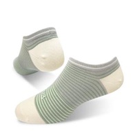 給足呵護 - 時尚船襪-條紋綠(22-24)