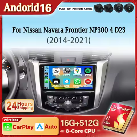 Qualcomm Snapdragon Android 16 Carplay Car Radio BT 4G Player GPS Stereo For Nissan Navara Frontier 