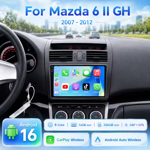 Android 16 Car radio for Mazda 6 GH 2007 2008 2009 2010 2011 2012 Wireless CarPlay Auto Radio Multim