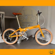 Fnhon Blast 20” • 8 gears Shimano Alfine Internal Gear • Litepro Wheelset • Folding Foldable Foldie Fold Bicycle Bike • 406 20” inches Mango Yellow Retro • Crius Velocity Master Gust Tornado Dahon Tern Bifold • Customise My Bicycle •