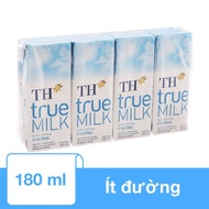 Lốc 4 hộp sữa tươi tiệt trùng TH true MILK ít đường 180 ml (từ 1 tuổi)