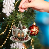 Holiday Surprise Decorations Festive Tree Pendants Christmas Cup Shaped Hot Cocoa Ornaments for Tree