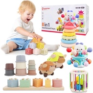 LUCKFUTURE Baby Toys 6 to 18 Months, 8 in 1 Montessori Toy Set,