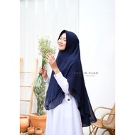 Instant navy hijab / Khimar Adeeva by amnion two layer hijab