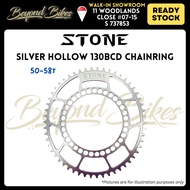 Stone Silver Hollow 130BCD Chainring 50T 52T 54T 56T 58T