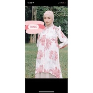 Dahlia Tunic Ruby Red and Dreamy pink by Giyomi id