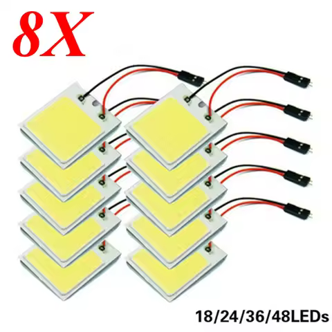 4/8 PCS Car Interior Accessories 18/24/48 SMD T10 4W 12V COB Car Interior Panel LED Lights Lamp Bulb
