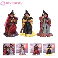 MXMUSTY Halloween Witch Ornaments, DIY Handmade Broom Witch Figurines, Cartoon With Broom Witch Witc
