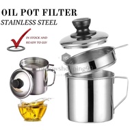 ADZ -A306- Oil Pot Filter - Stainless Steel Oil Filter Glass - Oil Pot 1L Oil Filter Container
