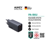 AUKEY PA-B6U หัวชาร์จเร็ว Omnia II Mix 67W รับรองมาตรฐานการชาร์จ UFCS 3-Port UFCS Wall Charger with