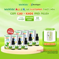 Combo of 6 bottles of WelKids ADEK supplemented with D3K2 combined with Vitamin A and E to help impr