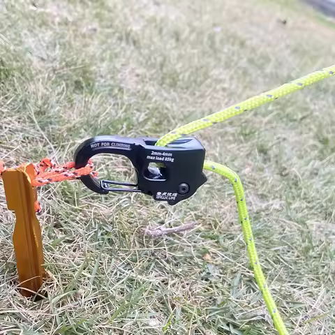 4pcs 5m Camping Tie Down Rope Tent Cord Adjuster Wind Rope Reflective Tightener Fastening Pulley Rat