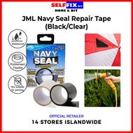 JML Navy Seal Tape (Black/Clear) 10cm x 150cm - Waterproof Adhesive Repair Tape