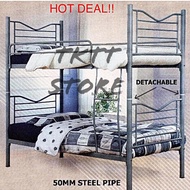 TKTT 3V Bedford Double Decker Bed Bunk Bed Frame Divan Hostel Homestay Bed Frame Katil Besi Bertingk