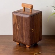 櫻桃傢俱 - 創意黑胡桃木存錢筒零錢收納盒硬幣紙幣儲蓄罐擺件