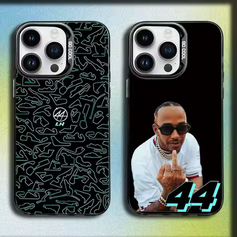 44 L-Lewis Hamilton Phone Case For iPhone 16,15,14,13,12,11,Mini,Pro,SE,MAX Gray Matte Silicone Blac