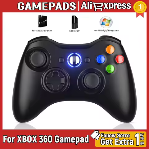 Gamepad For Xbox 360/360 slim Wireless xbox 360 controller Console For Windows 7 8 10 2.4G Wireless 