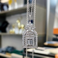 Full Diamond Castle Happiness Gate Necklace Lock Female